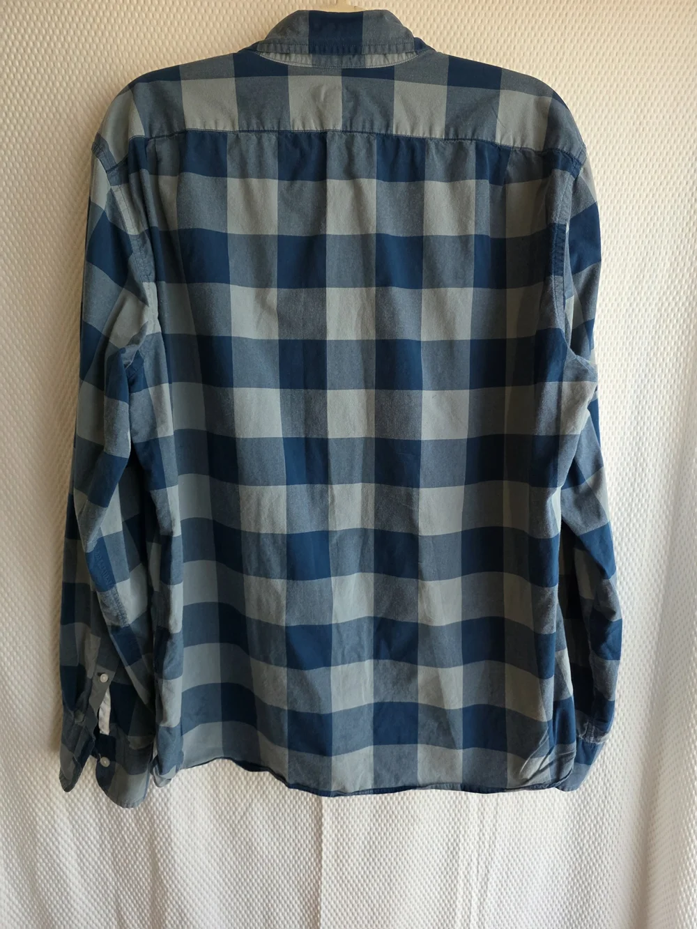 J. Crew Men's Blue Large Check Button-Down Shirt Size XL